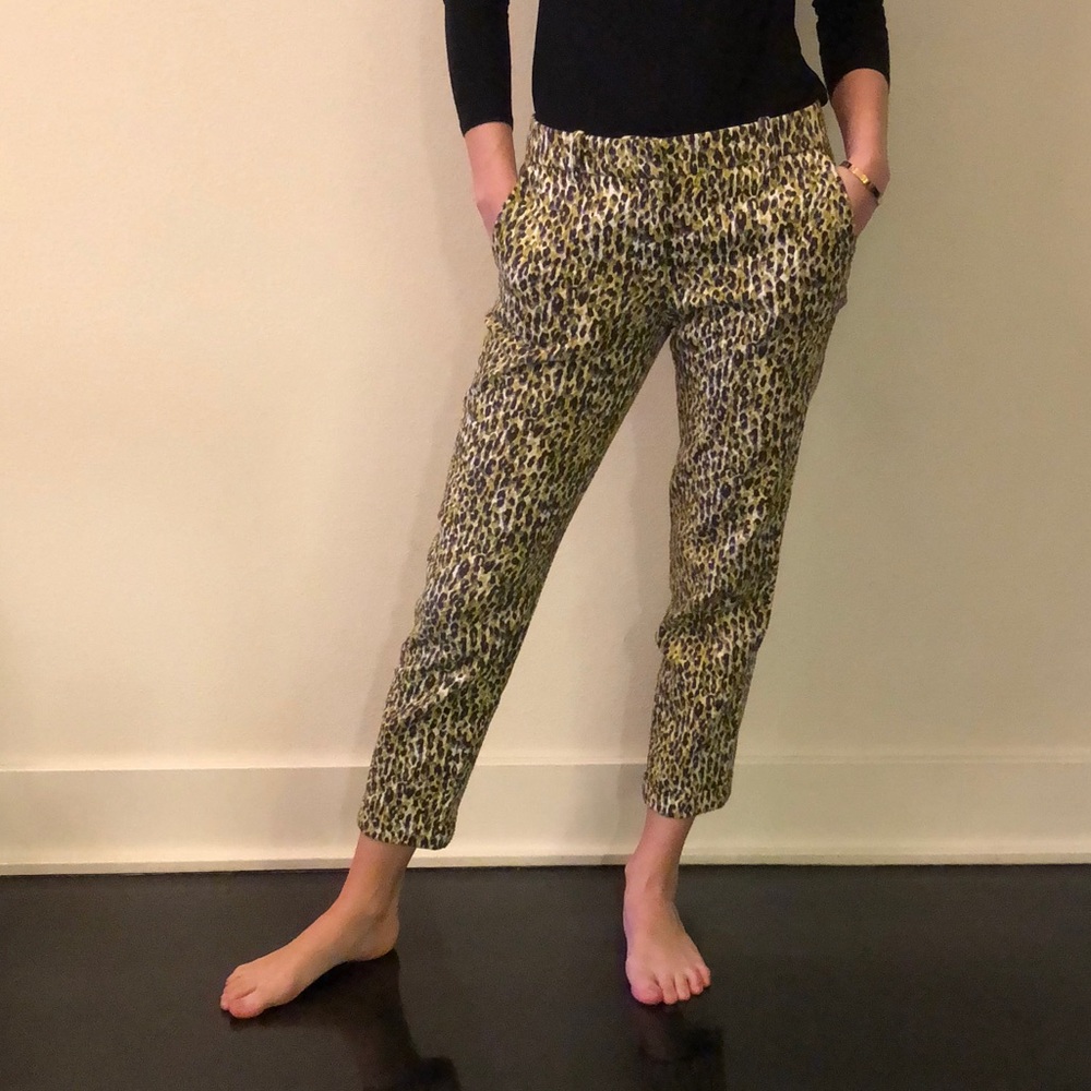 Ankle Capri Pants with colorful leopard design